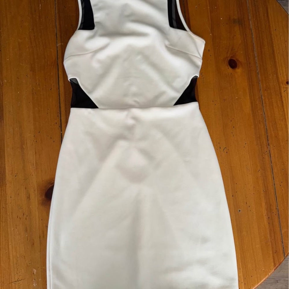 Elegant White and Black Dress